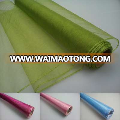 100% nylon woven organza fabric for banquet table runner and wrapper